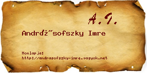 Andrásofszky Imre névjegykártya