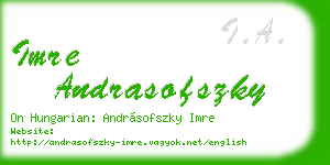 imre andrasofszky business card